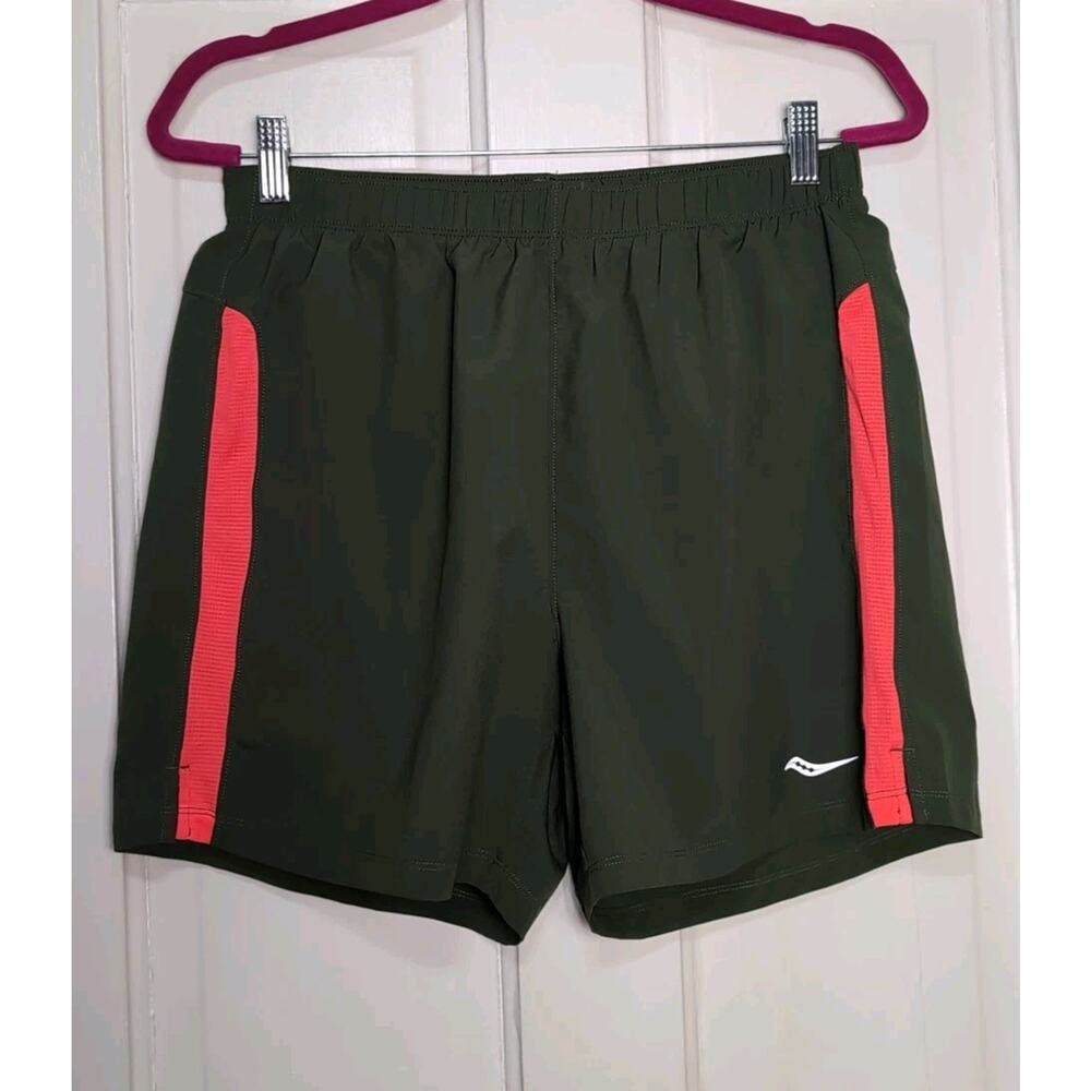 Saucony Run Dry Running Shorts Green Performance Men's M(1119)